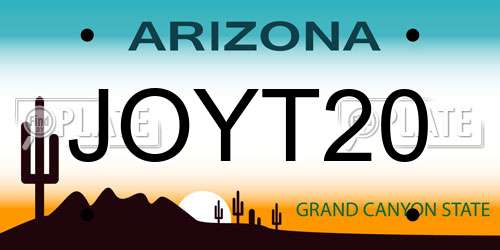 JOYT20 Arizona License Plate