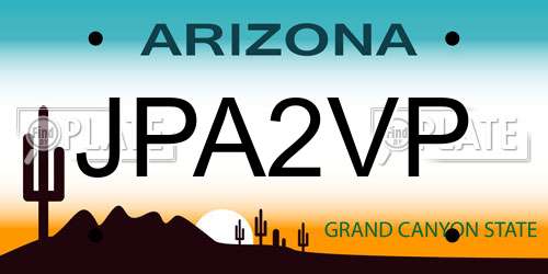 JPA2VP Arizona License Plate