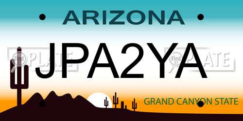 JPA2YA Arizona License Plate