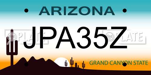 JPA35Z Arizona License Plate