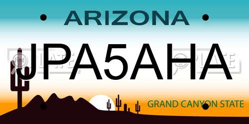 JPA5AHA Arizona License Plate