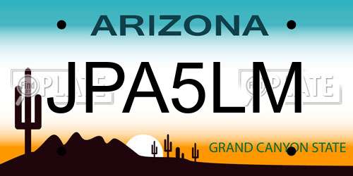 JPA5LM Arizona License Plate