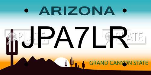 JPA7LR Arizona License Plate