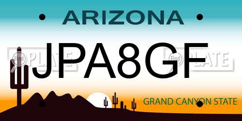 JPA8GF Arizona License Plate