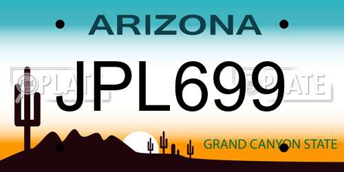 JPL699 Arizona License Plate