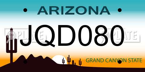 JQD080 Arizona License Plate
