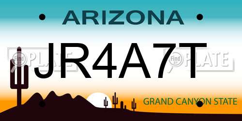 JR4A7T Arizona License Plate