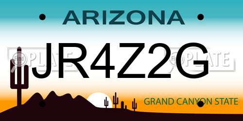 JR4Z2G Arizona License Plate