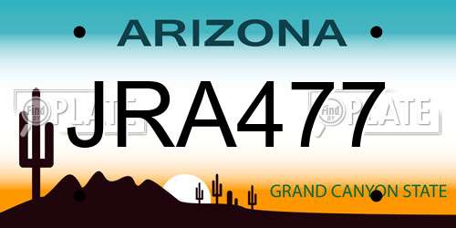JRA477 Arizona License Plate
