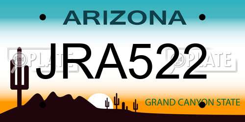 JRA522 Arizona License Plate