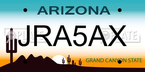 JRA5AX Arizona License Plate