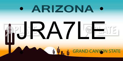 JRA7LE Arizona License Plate