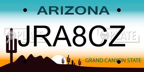 JRA8CZ Arizona License Plate