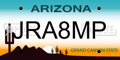 JRA8MP Arizona License Plate