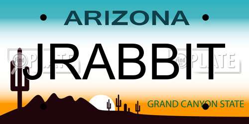 JRABBIT Arizona License Plate