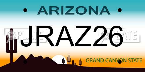 JRAZ26 Arizona License Plate