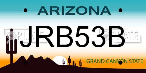JRB53B Arizona License Plate