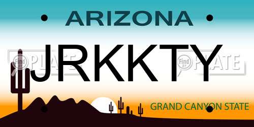JRKKTY Arizona License Plate