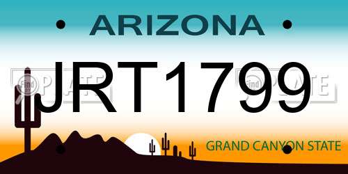 JRT1799 Arizona License Plate