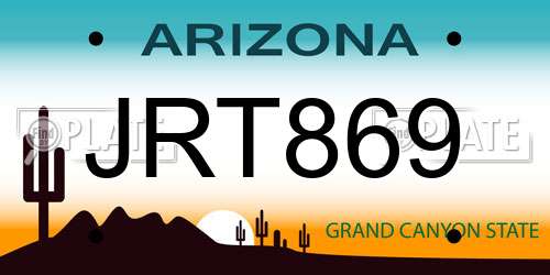JRT869 Arizona License Plate