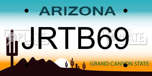 JRTB69 Arizona License Plate