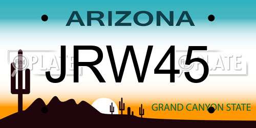 JRW45 Arizona License Plate