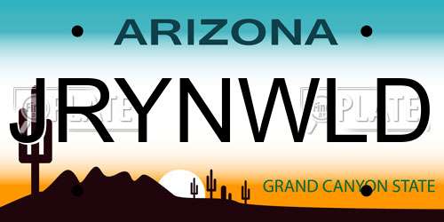 JRYNWLD Arizona License Plate