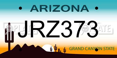 JRZ373 Arizona License Plate