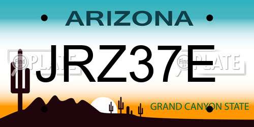 JRZ37E Arizona License Plate