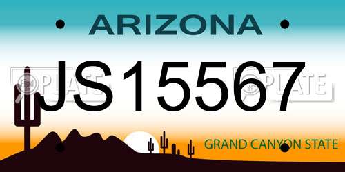 JS15567 Arizona License Plate
