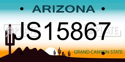 JS15867 Arizona License Plate