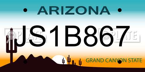 JS1B867 Arizona License Plate