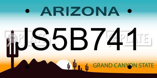 JS5B741 Arizona License Plate