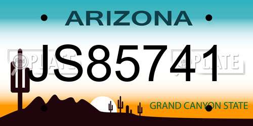 JS85741 Arizona License Plate