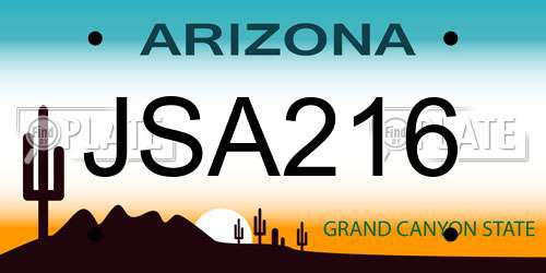 JSA216 Arizona License Plate