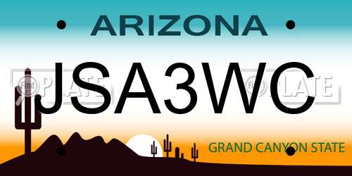 JSA3WC Arizona License Plate