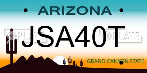 JSA40T Arizona License Plate