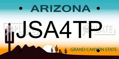 JSA4TP Arizona License Plate