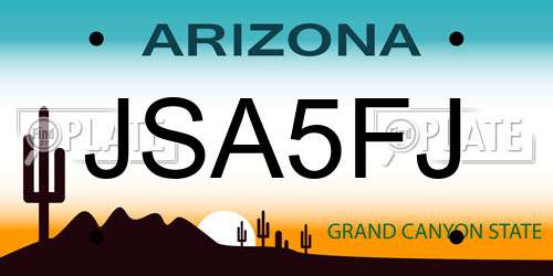 JSA5FJ Arizona License Plate