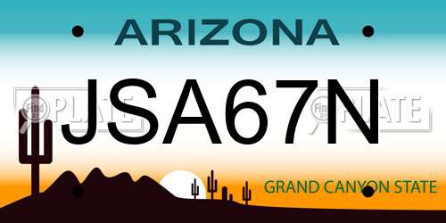 JSA67N Arizona License Plate