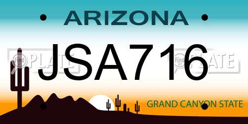 JSA716 Arizona License Plate