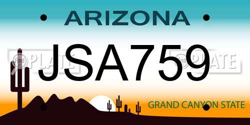 JSA759 Arizona License Plate