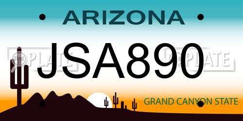 JSA890 Arizona License Plate