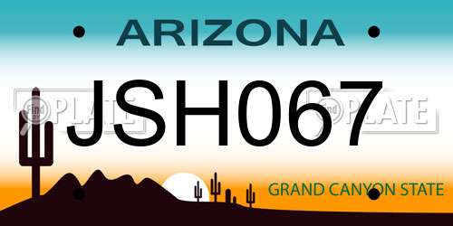 JSH067 Arizona License Plate