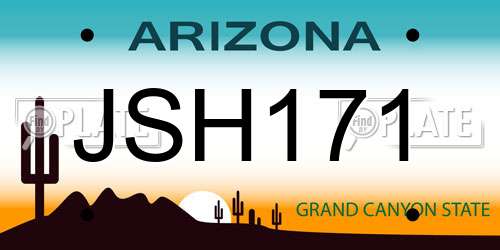 JSH171 Arizona License Plate