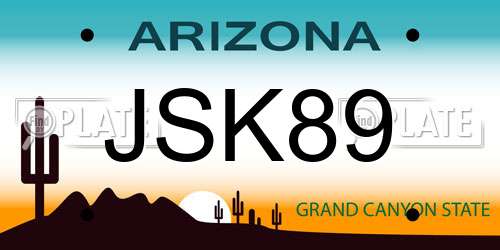 JSK89 Arizona License Plate
