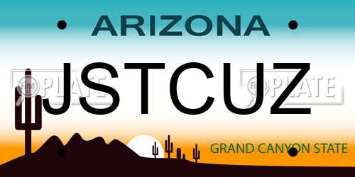 JSTCUZ Arizona License Plate