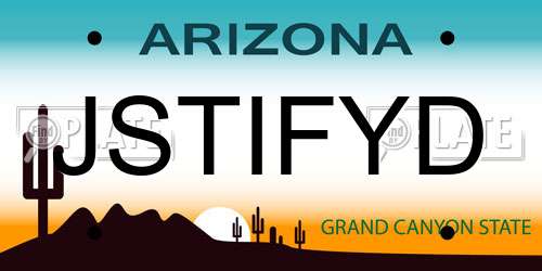 JSTIFYD Arizona License Plate
