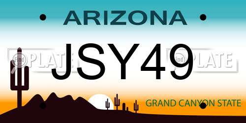 JSY49 Arizona License Plate