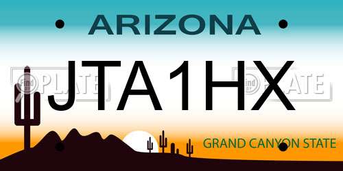 JTA1HX Arizona License Plate